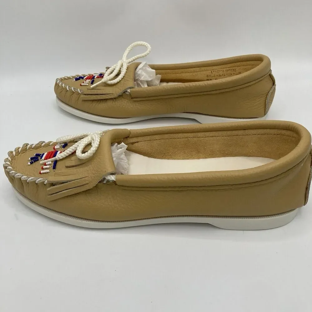 Made In USA Thunderbird Boat Moccasins Ladies Women’s Size 8.5 Leather 24 6275